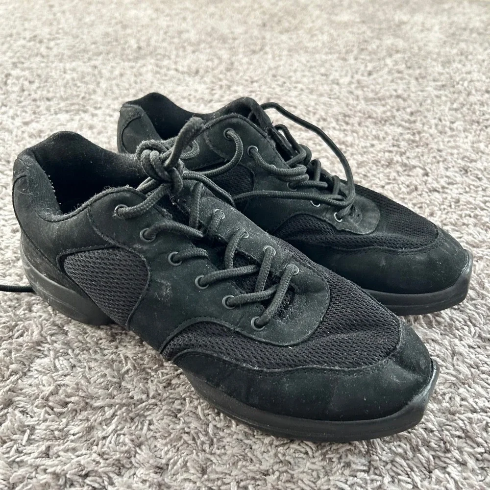 Black Split Sole Dance Sneakers Jazz Hip Hop Practice Shoes Size 10‎